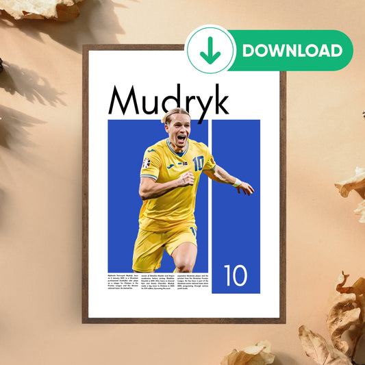 Mychajlo Mudryk Wall Art – Digital Download | Instant Printable Sports Art