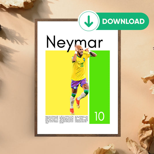 Neymar Jr. Wall Art – Digital Download | Instant Printable Football Art