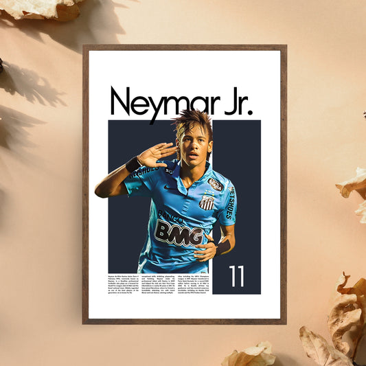 Neymar Jr. FC Santos Wall Art – High-Quality Football Print for Home Decor