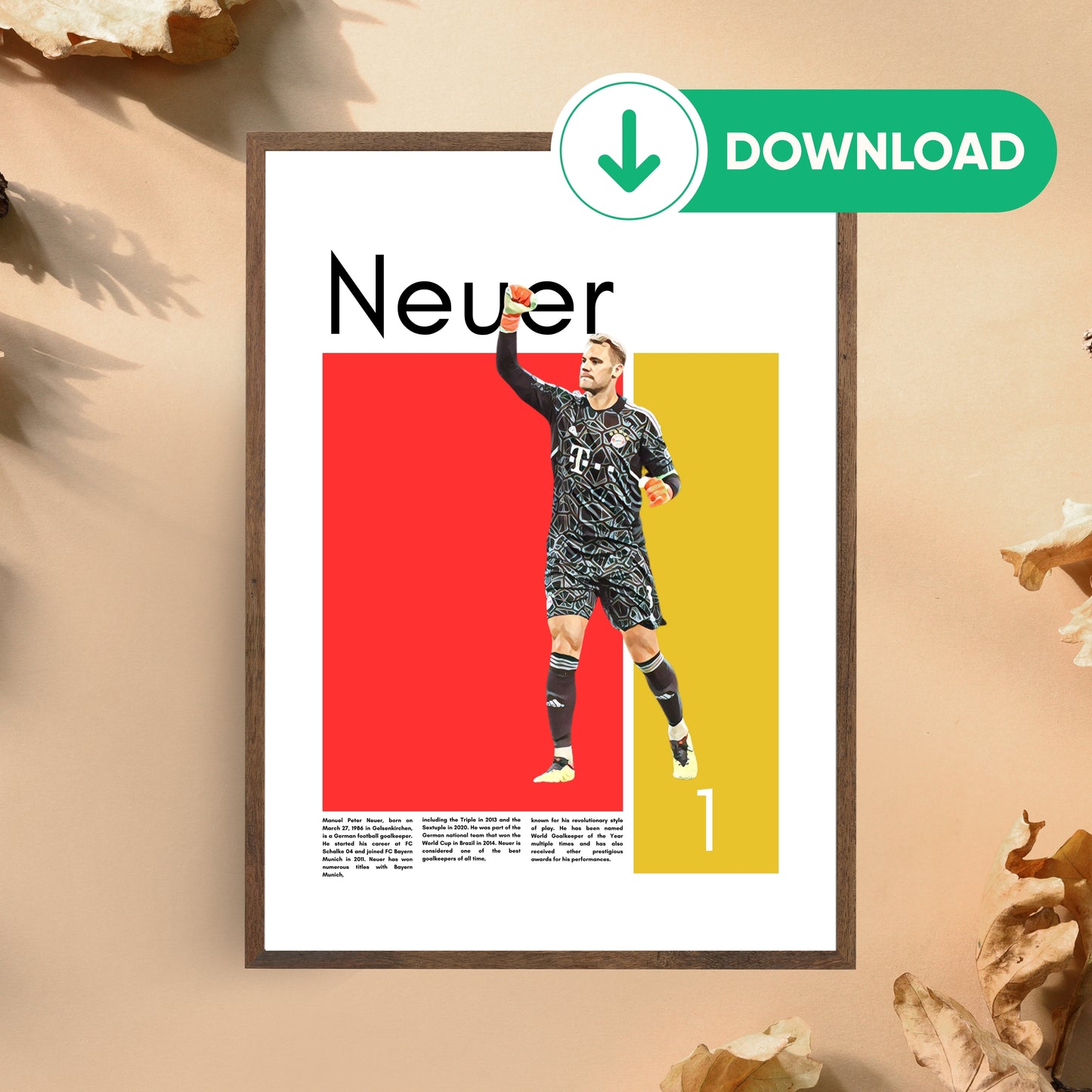 Manuel Neuer Wall Art – Digital Download | Instant Printable Football Art