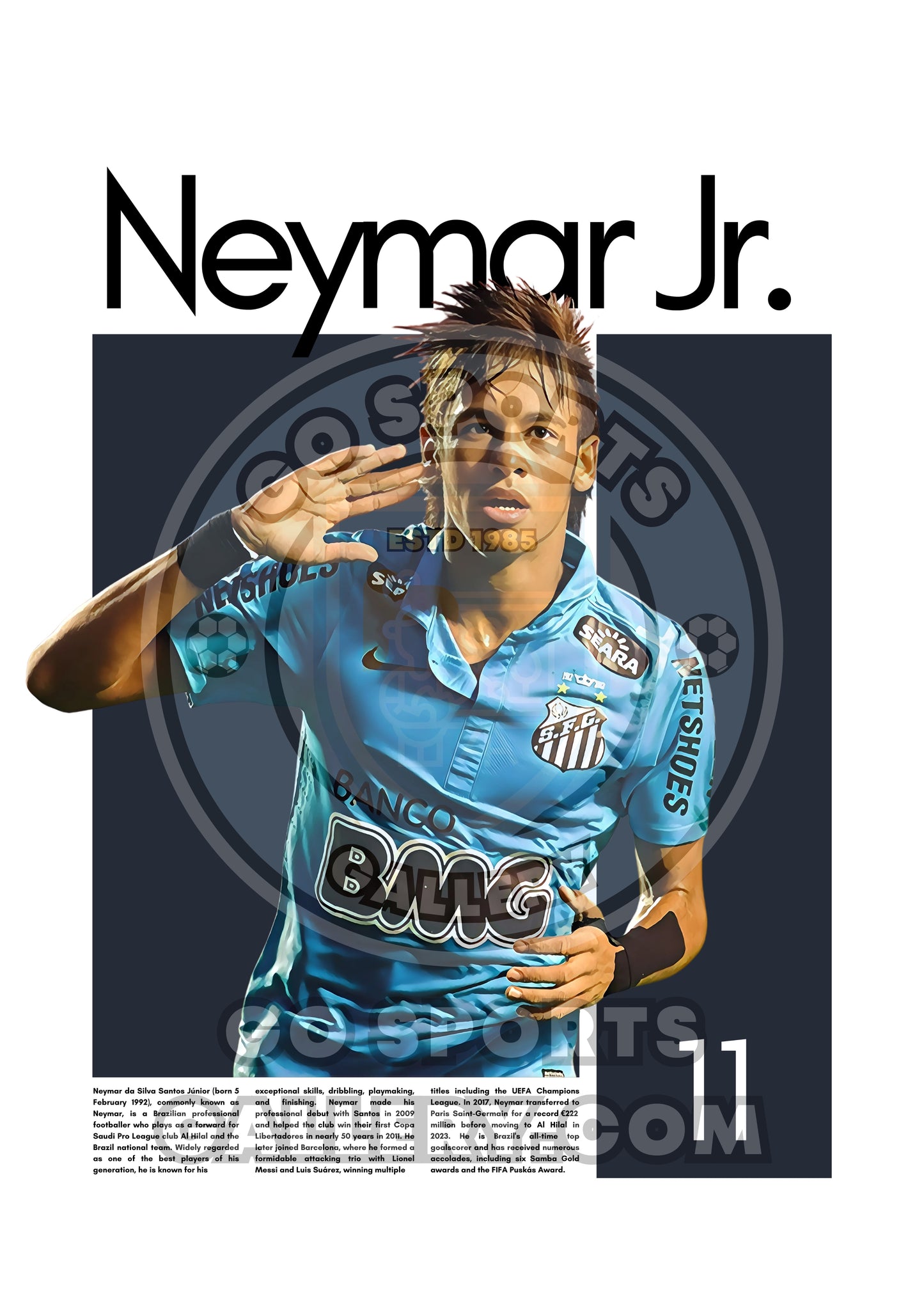 Neymar Jr. Wall Art – Digital Download | Instant Printable Sports Art