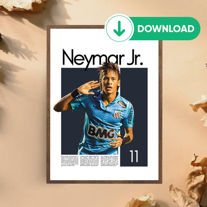 Neymar Jr. Wall Art – Digital Download | Instant Printable Sports Art