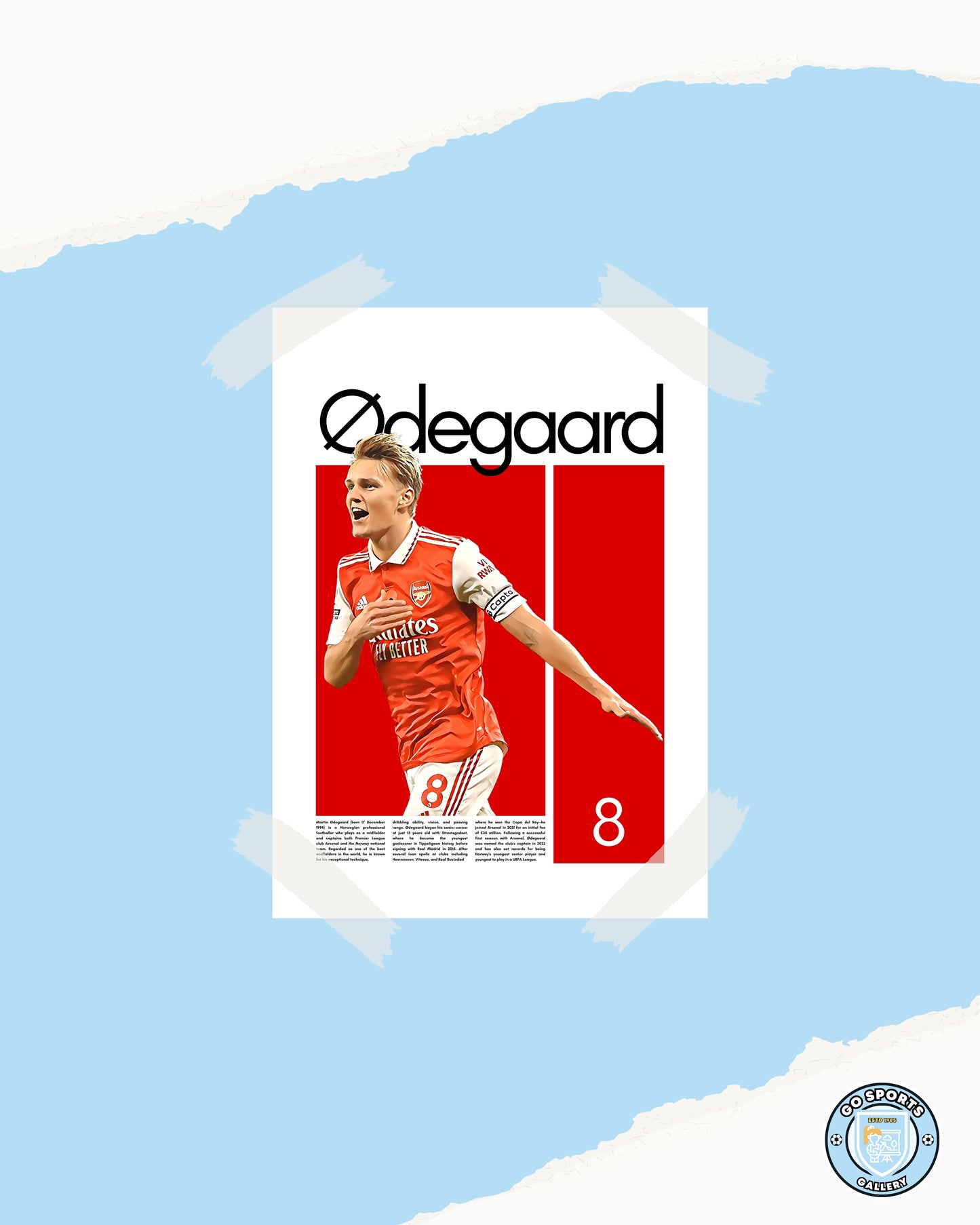 Martin Odegaard FC Arsenal Wall Art – High-Quality Football Print for Home Decor