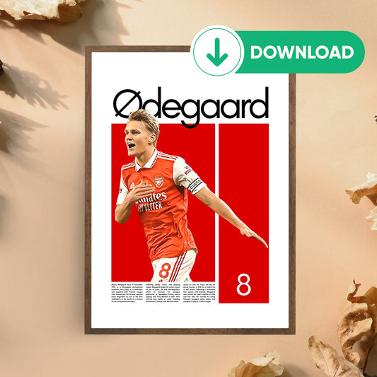 Martin Odegaard Wall Art – Digital Download | Instant Printable Sports Art