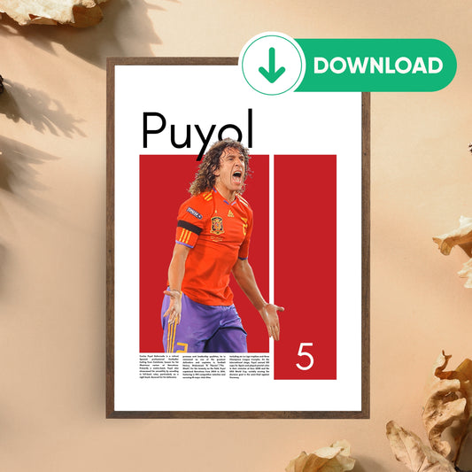 Carles Puyol Wall Art – Digital Download | Instant Printable Sports Art