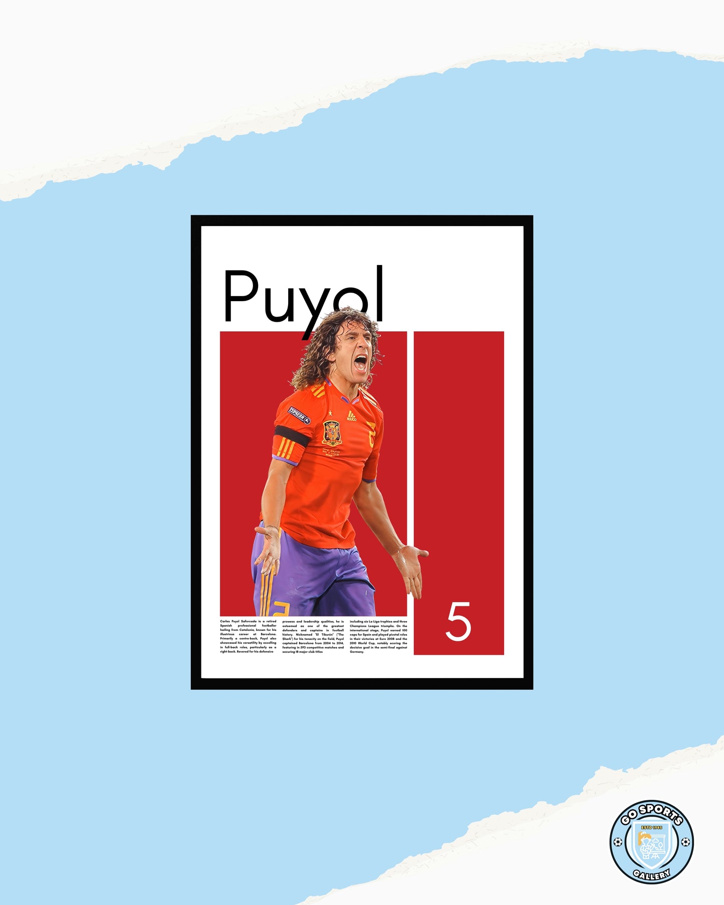 Carles Puyol Spain - Framed/Printed