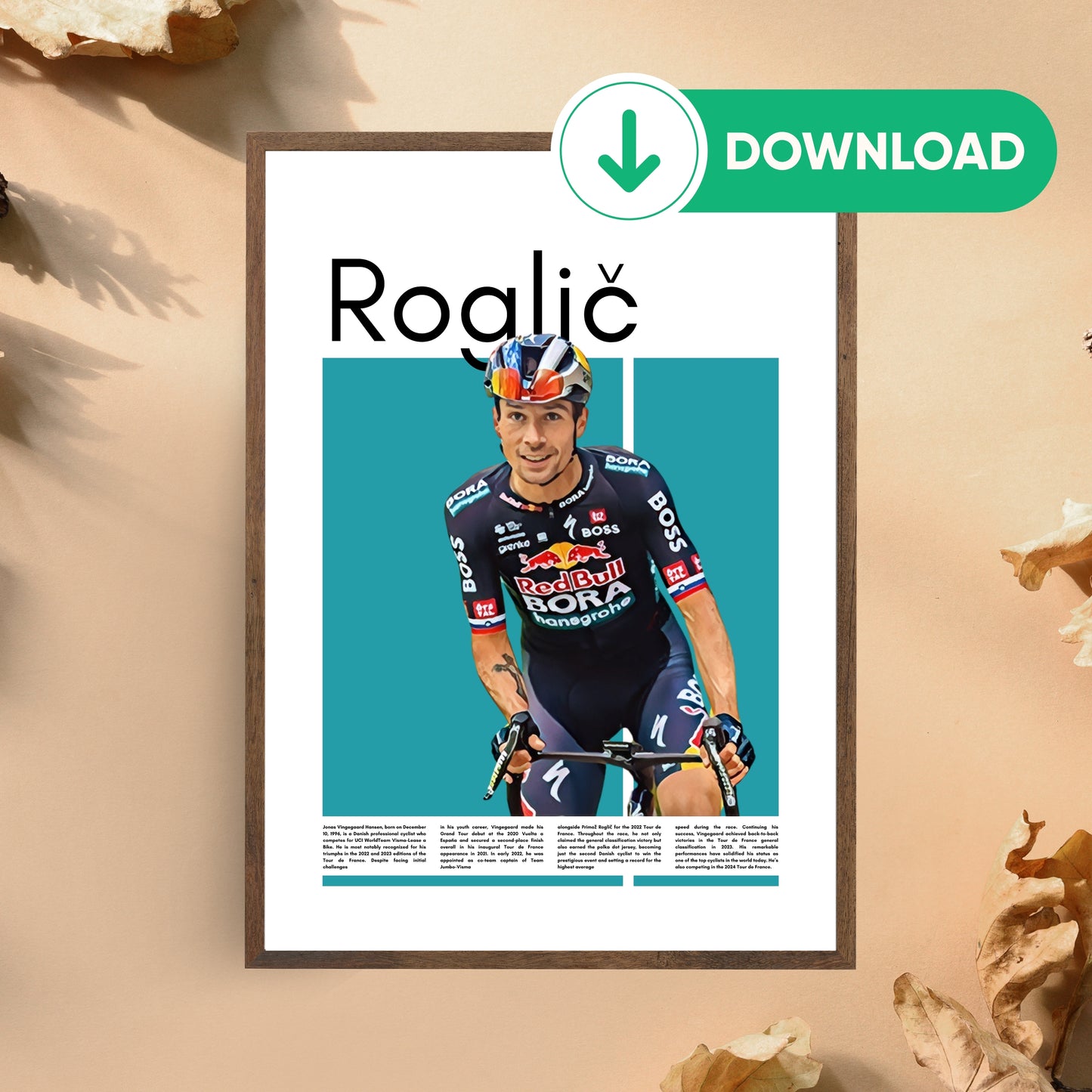 Primoz Roglic Wall Art – Digital Download | Instant Printable Sports Art