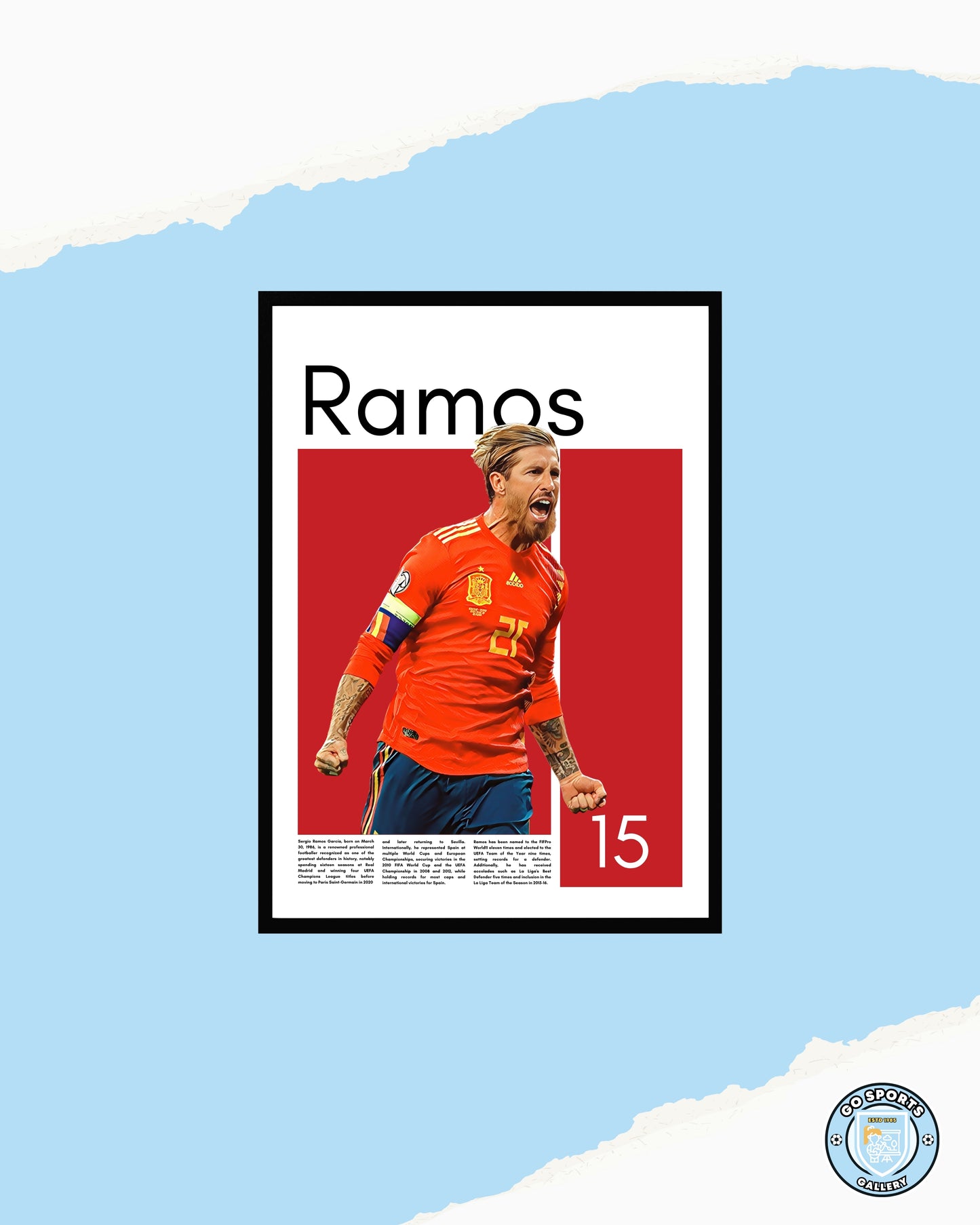 Sergio Ramos Wall Art – Digital Download | Instant Printable Sports Art