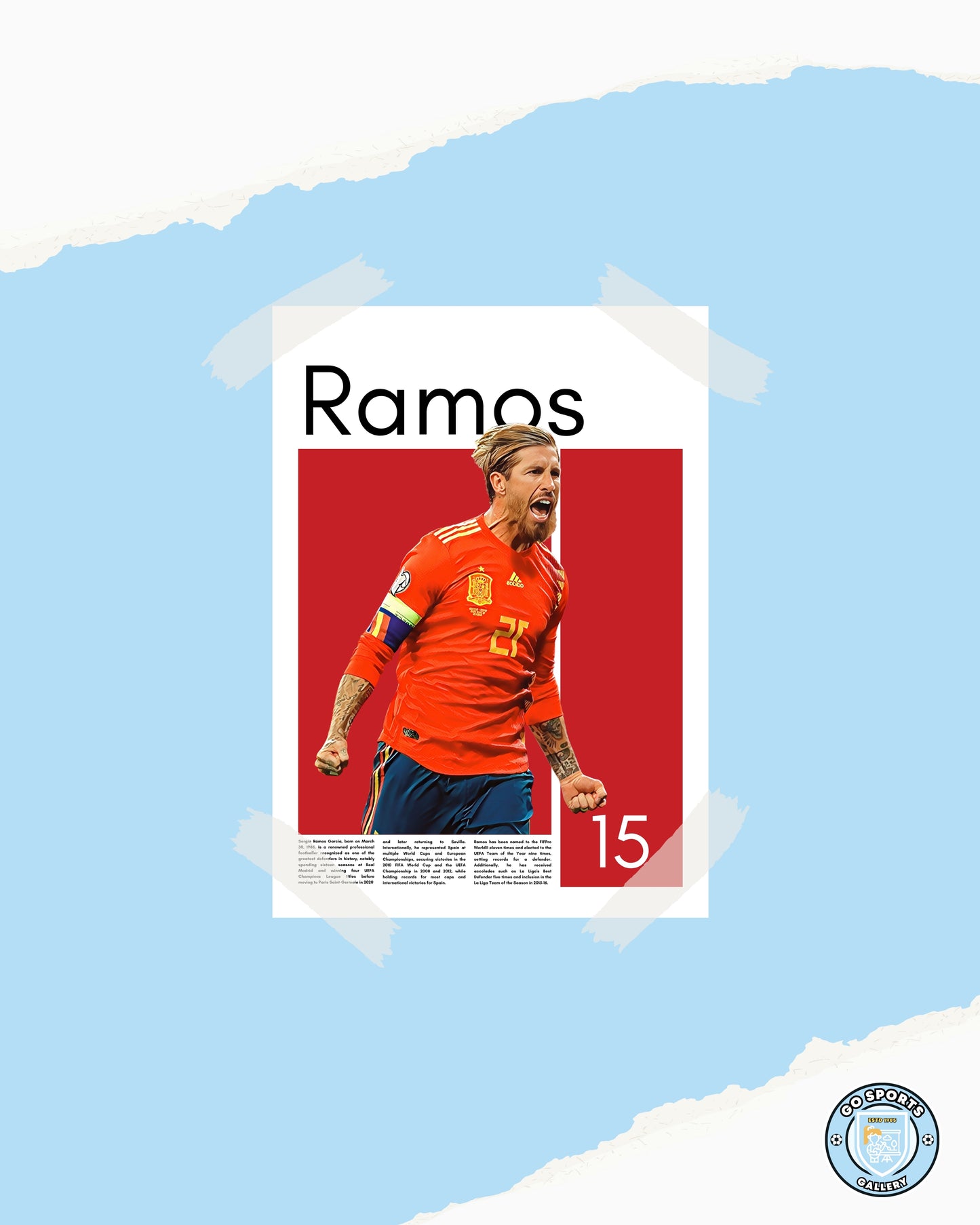 Sergio Ramos Spain - Framed/Printed