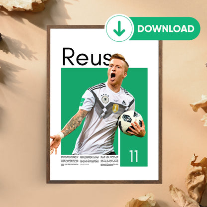 Marco Reus Wall Art – Digital Download | Instant Printable Sports Art