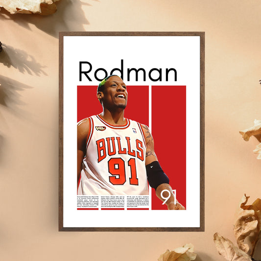 Dennis Rodman Chicago Bulls - Framed/Printed