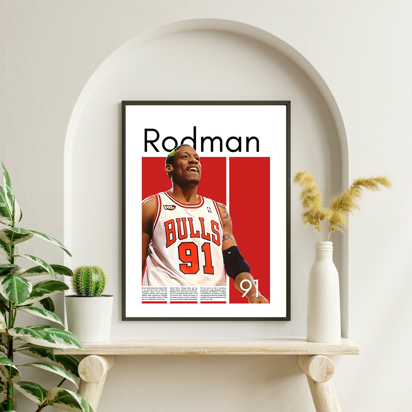 Dennis Rodman Chicago Bulls - Framed/Printed