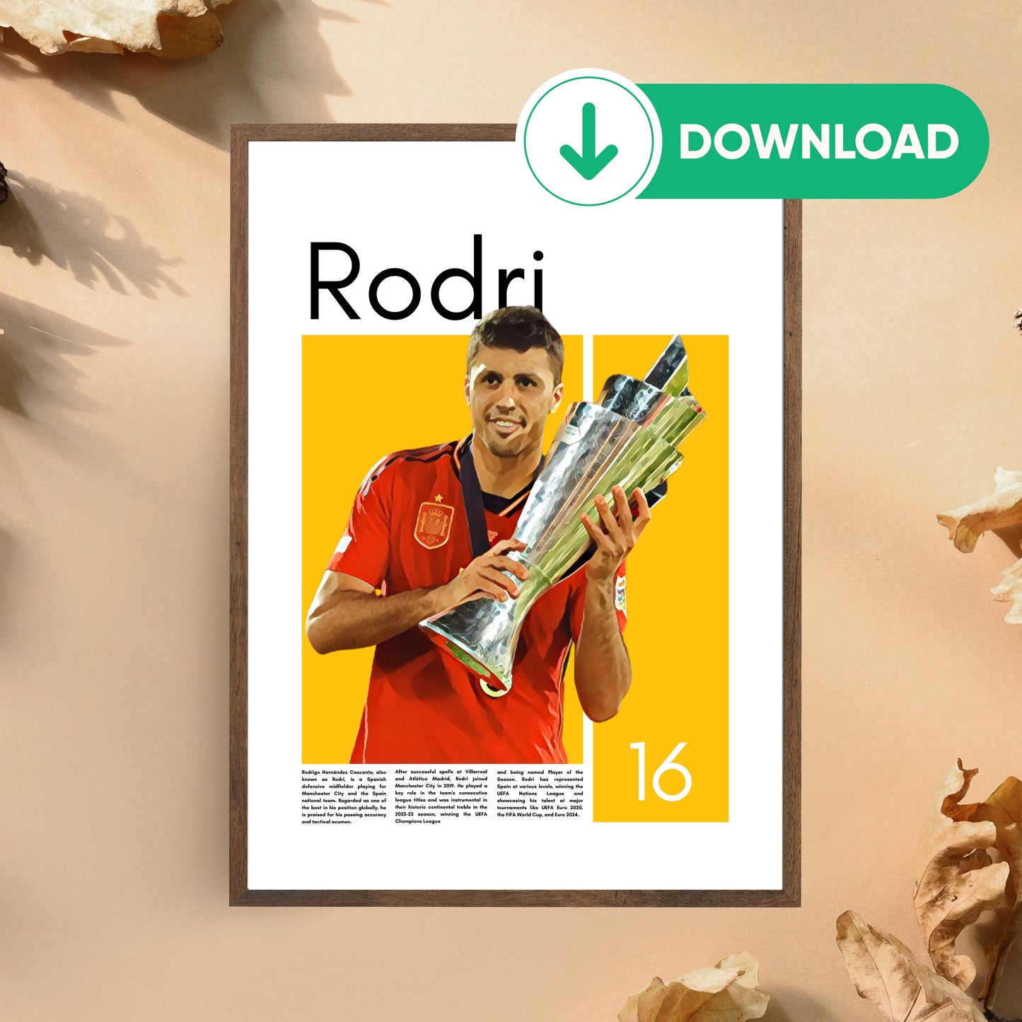 Rodri Wall Art – Digital Download | Instant Printable Sports Art