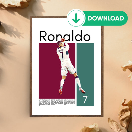 Cristiano Ronaldo Wall Art – Digital Download | Instant Printable Football Art