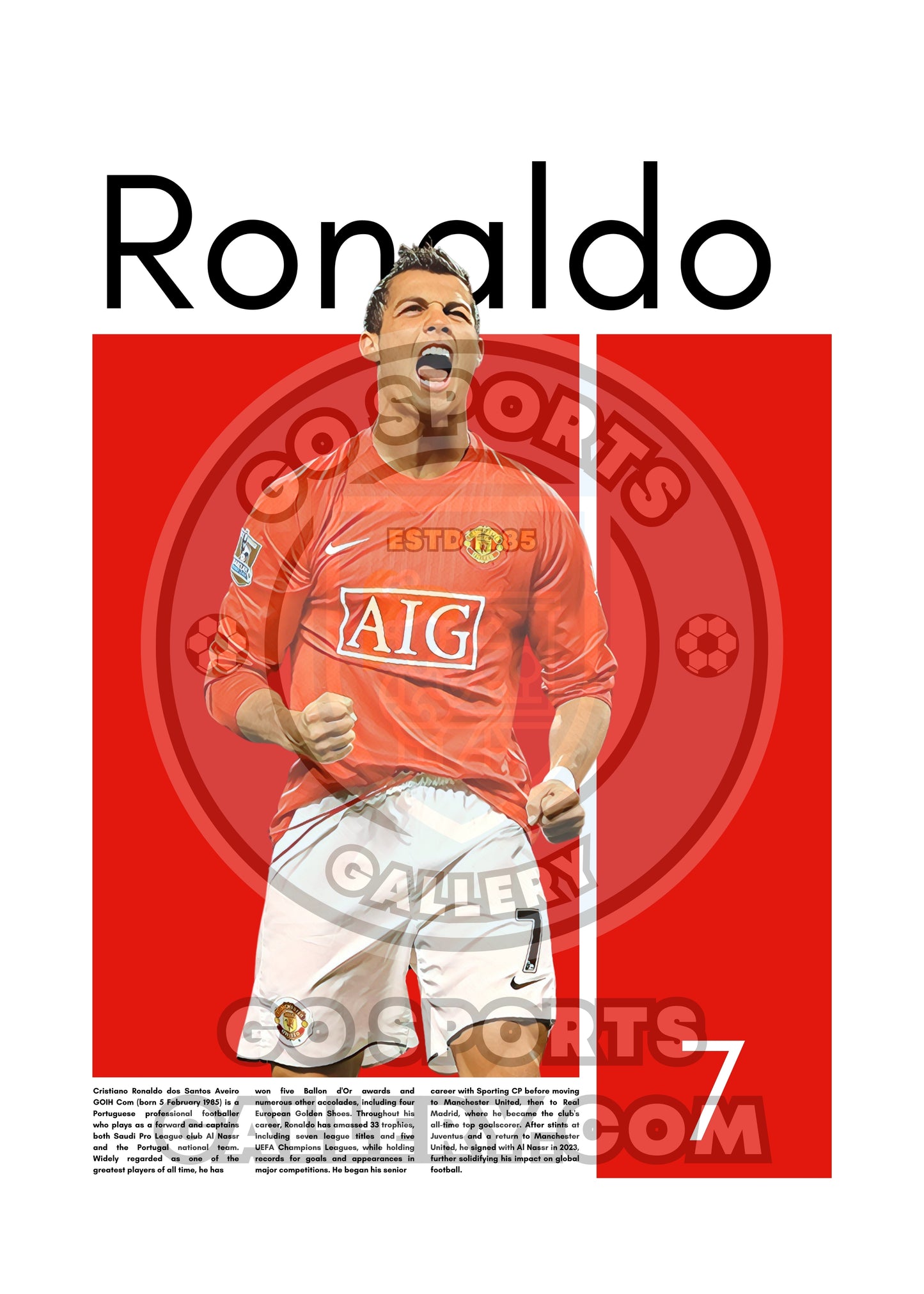 Cristiano Ronaldo Wall Art – Digital Download | Instant Printable Sports Art