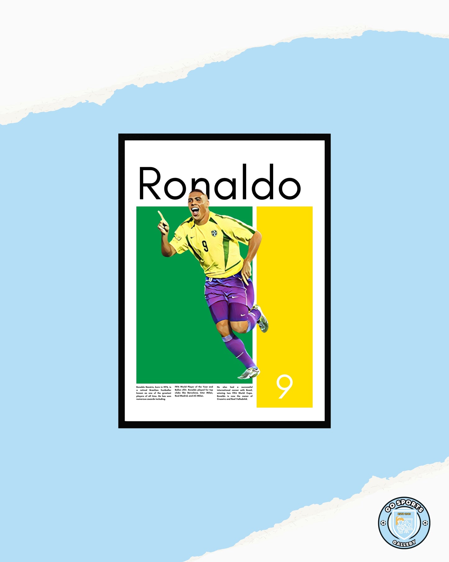 Ronaldo Nazario Wall Art – Digital Download | Instant Printable Football Art