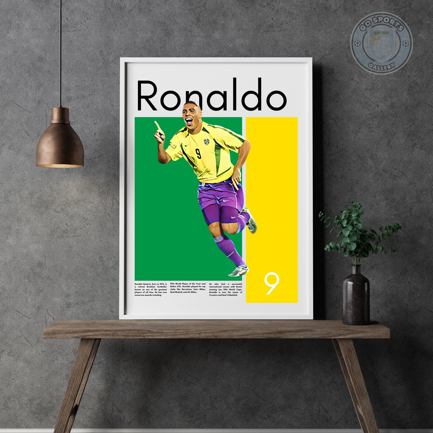 Ronaldo Nazario Wall Art – Digital Download | Instant Printable Football Art