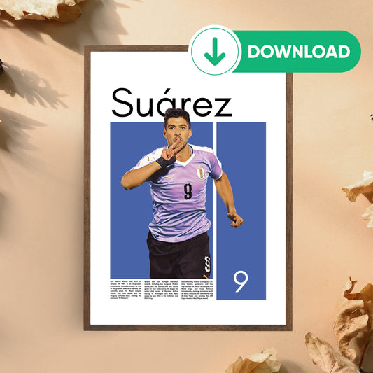 Luis Suárez Wall Art – Digital Download | Instant Printable Sports Art