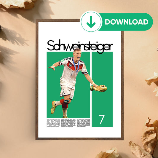 Bastian Schweinsteiger Wall Art – Digital Download | Instant Printable Sports Art