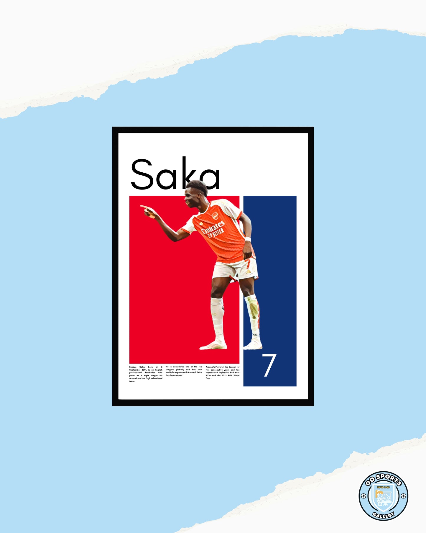 Bukayo Saka Wall Art – Digital Download | Instant Printable Football Art