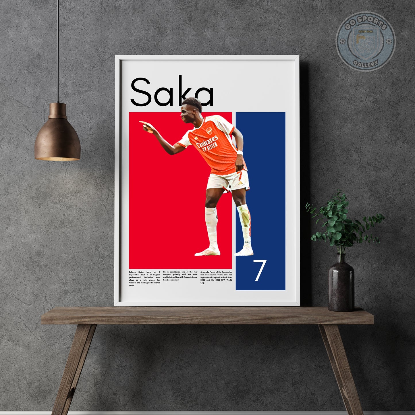 Bukayo Saka Wall Art – Digital Download | Instant Printable Football Art