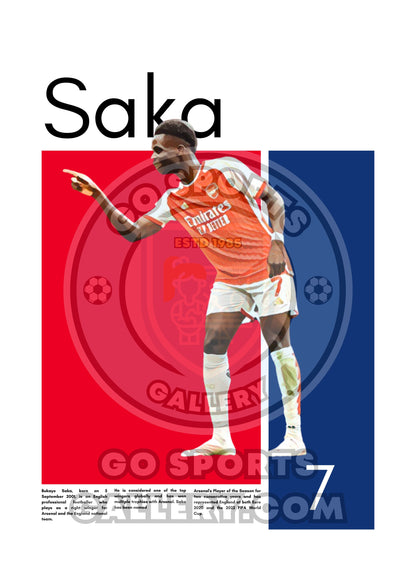 Bukayo Saka Wall Art – Digital Download | Instant Printable Football Art