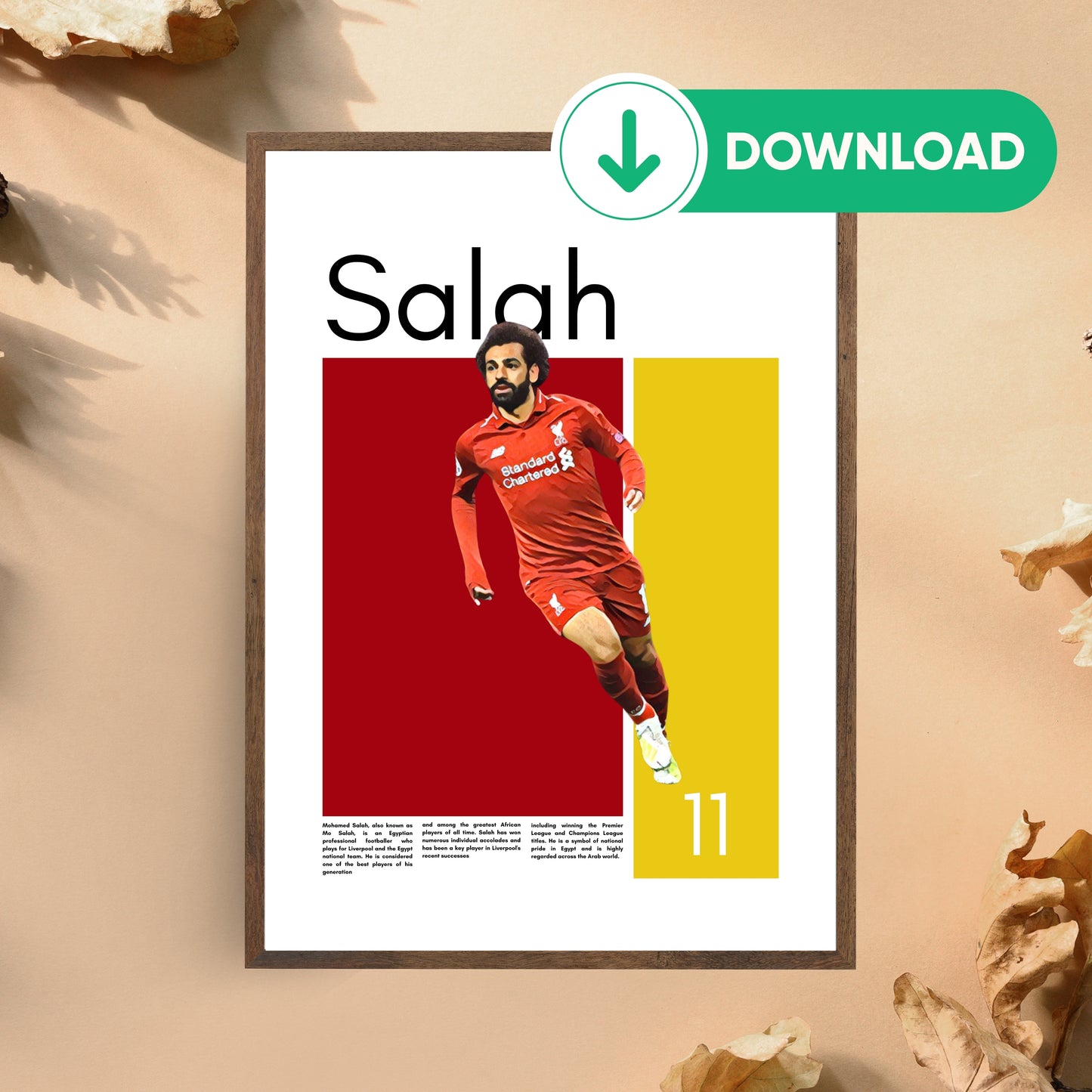 Mohamed Salah Wall Art – Digital Download | Instant Printable Football Art