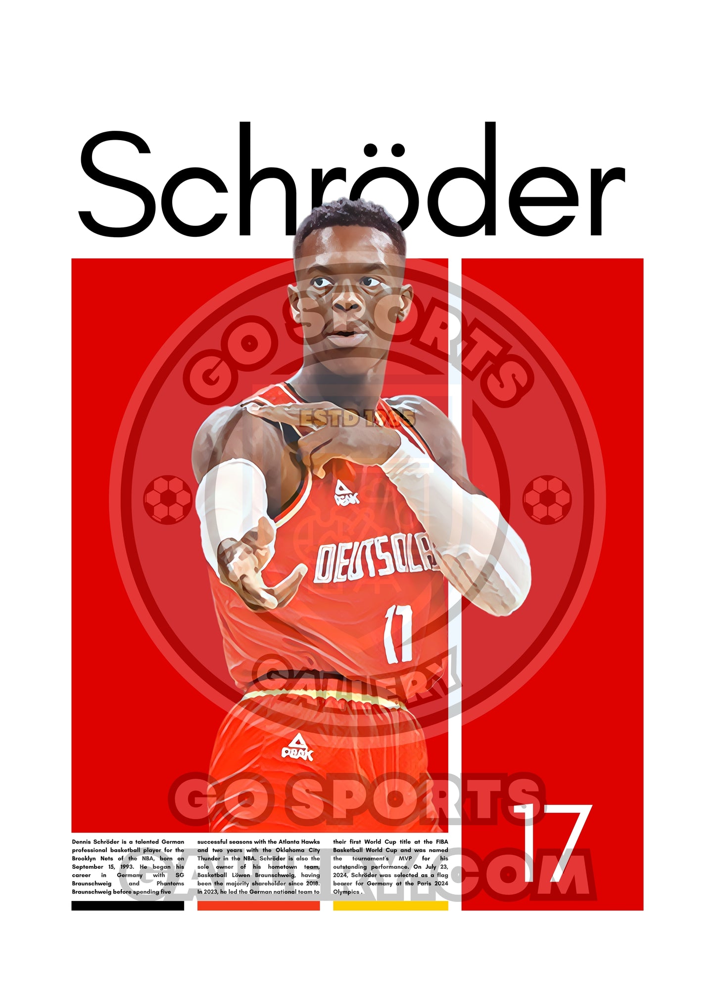 Dennis Schröder Wall Art – Digital Download | Instant Printable Sports Art