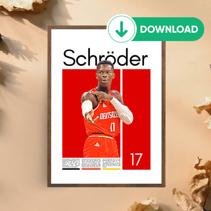 Dennis Schröder Wall Art – Digital Download | Instant Printable Sports Art