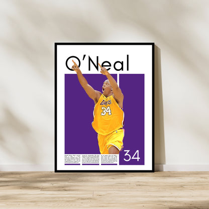 Shaquille O'Neal Los Angeles Lakers - Framed/Printed