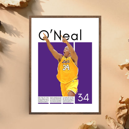 Shaquille O'Neal Los Angeles Lakers - Framed/Printed