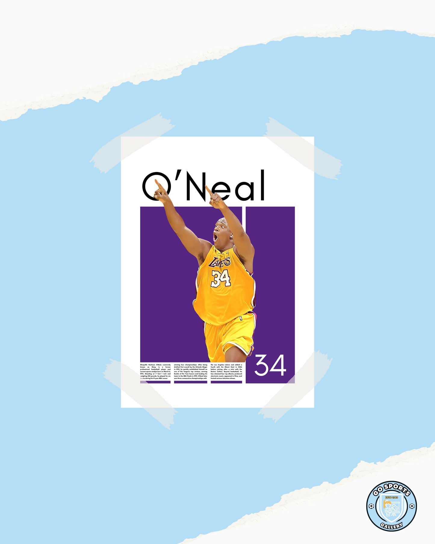 Shaquille O'Neal Los Angeles Lakers - Framed/Printed