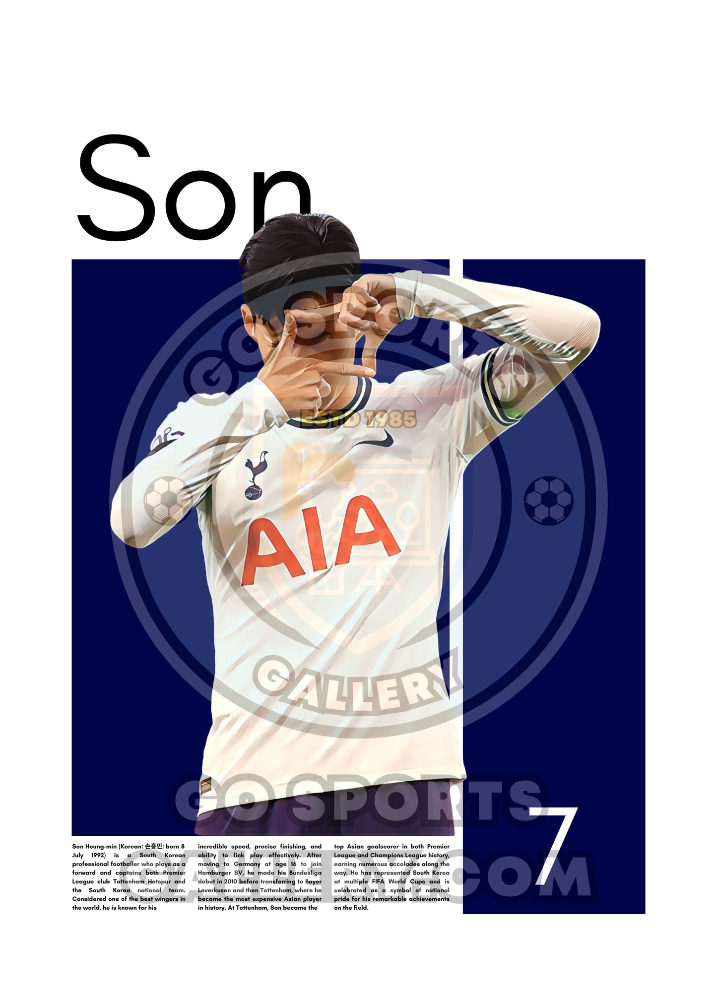 Heung-min Son Wall Art – Digital Download | Instant Printable Sports Art