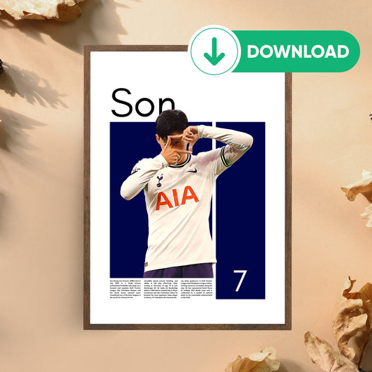 Heung-min Son Wall Art – Digital Download | Instant Printable Sports Art