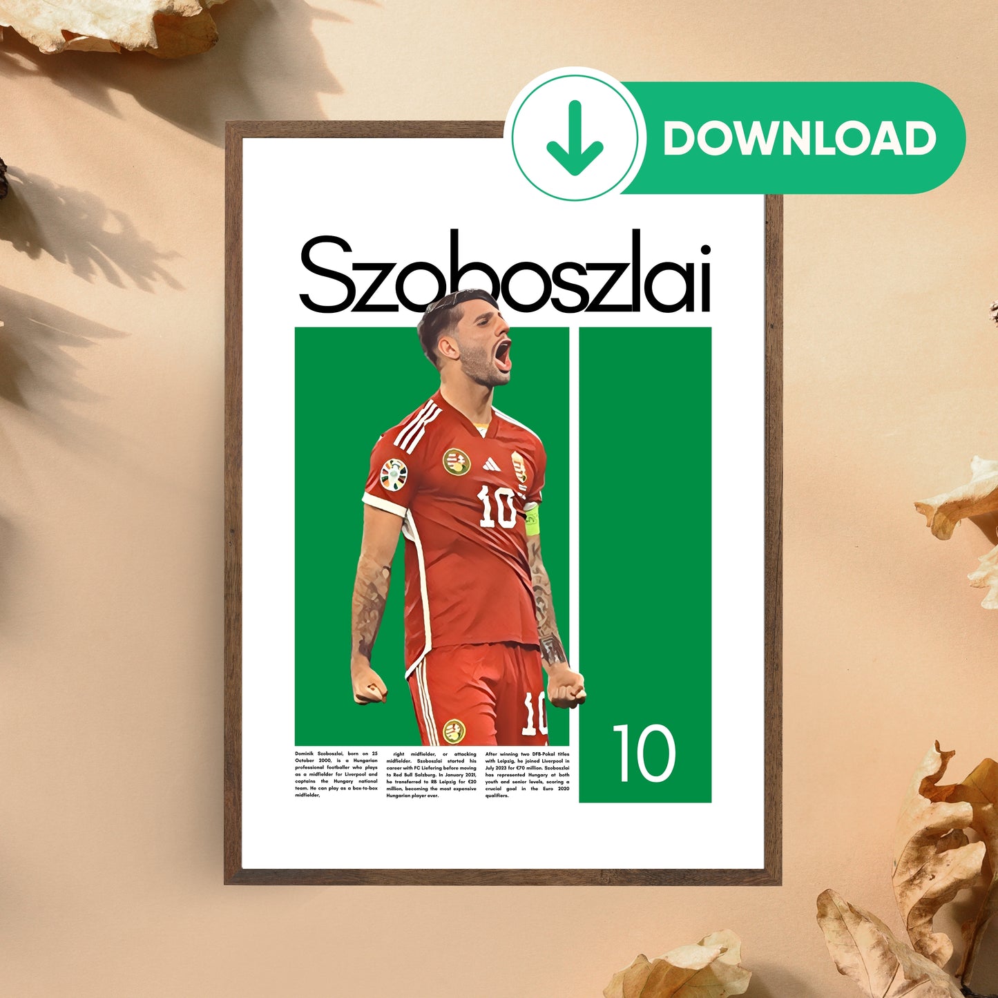 Dominik Szoboszlai Wall Art – Digital Download | Instant Printable Sports Art