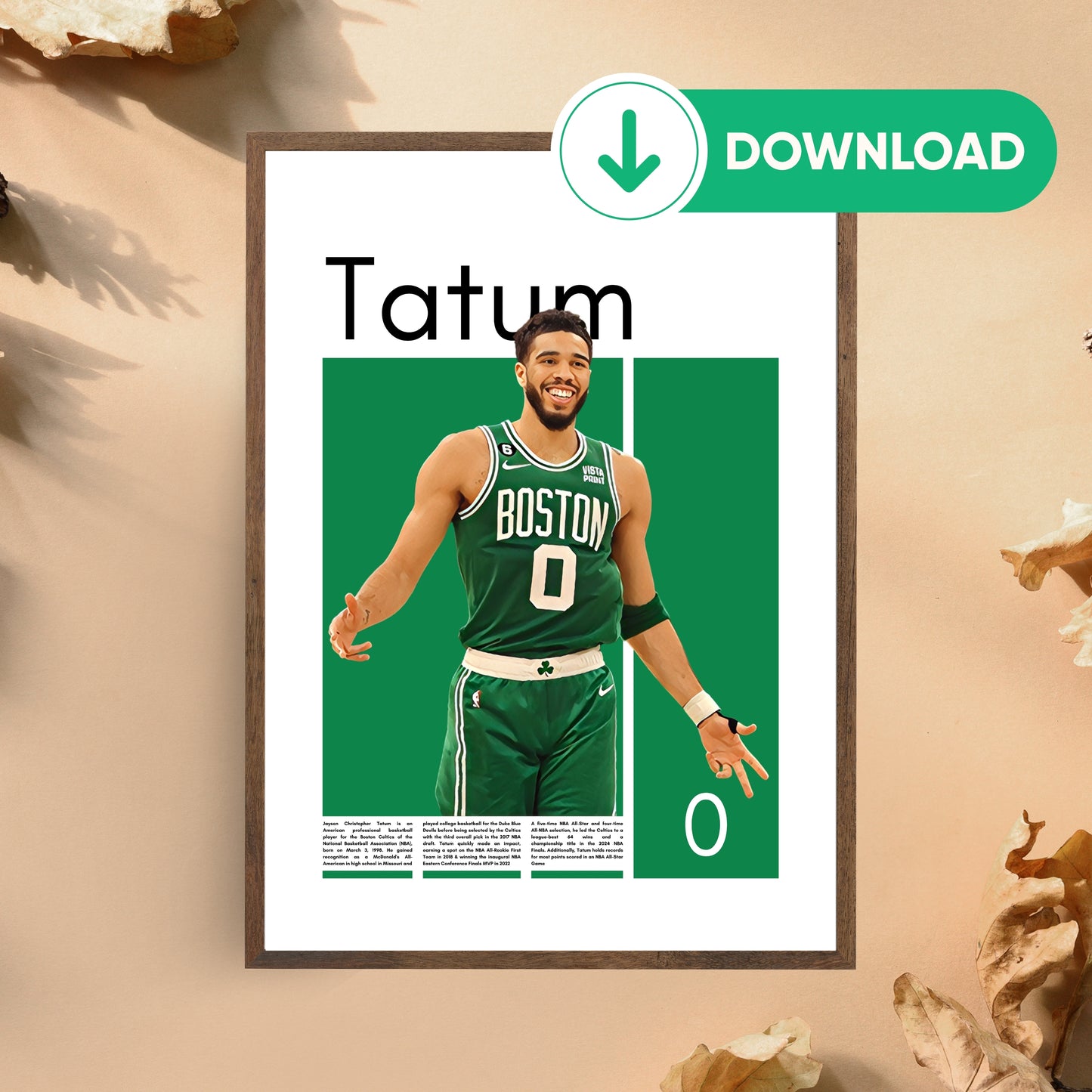 Jayson Tatum Wall Art – Digital Download | Instant Printable Sports Art