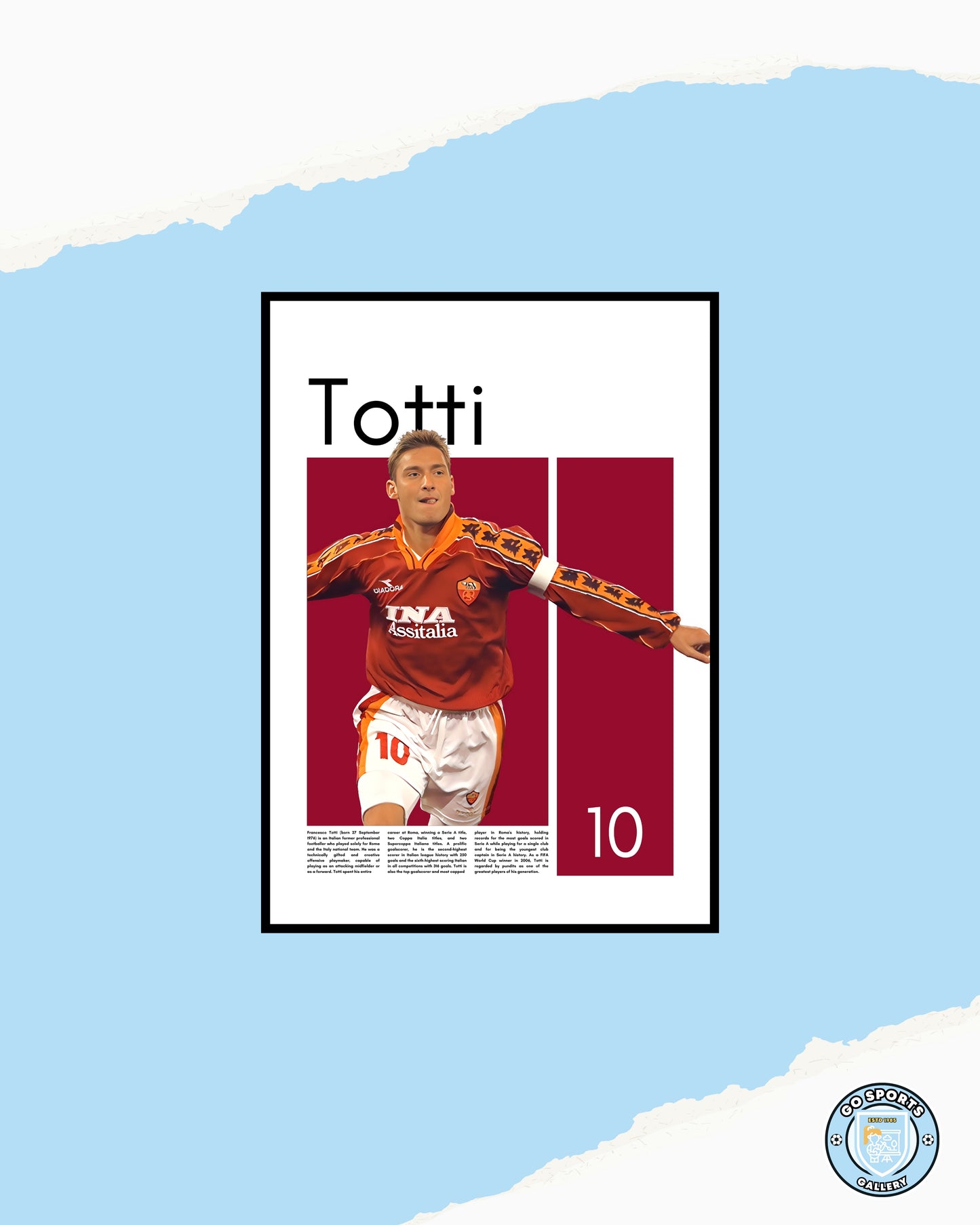 Francesco Totti Wall Art – Digital Download | Instant Printable Sports Art