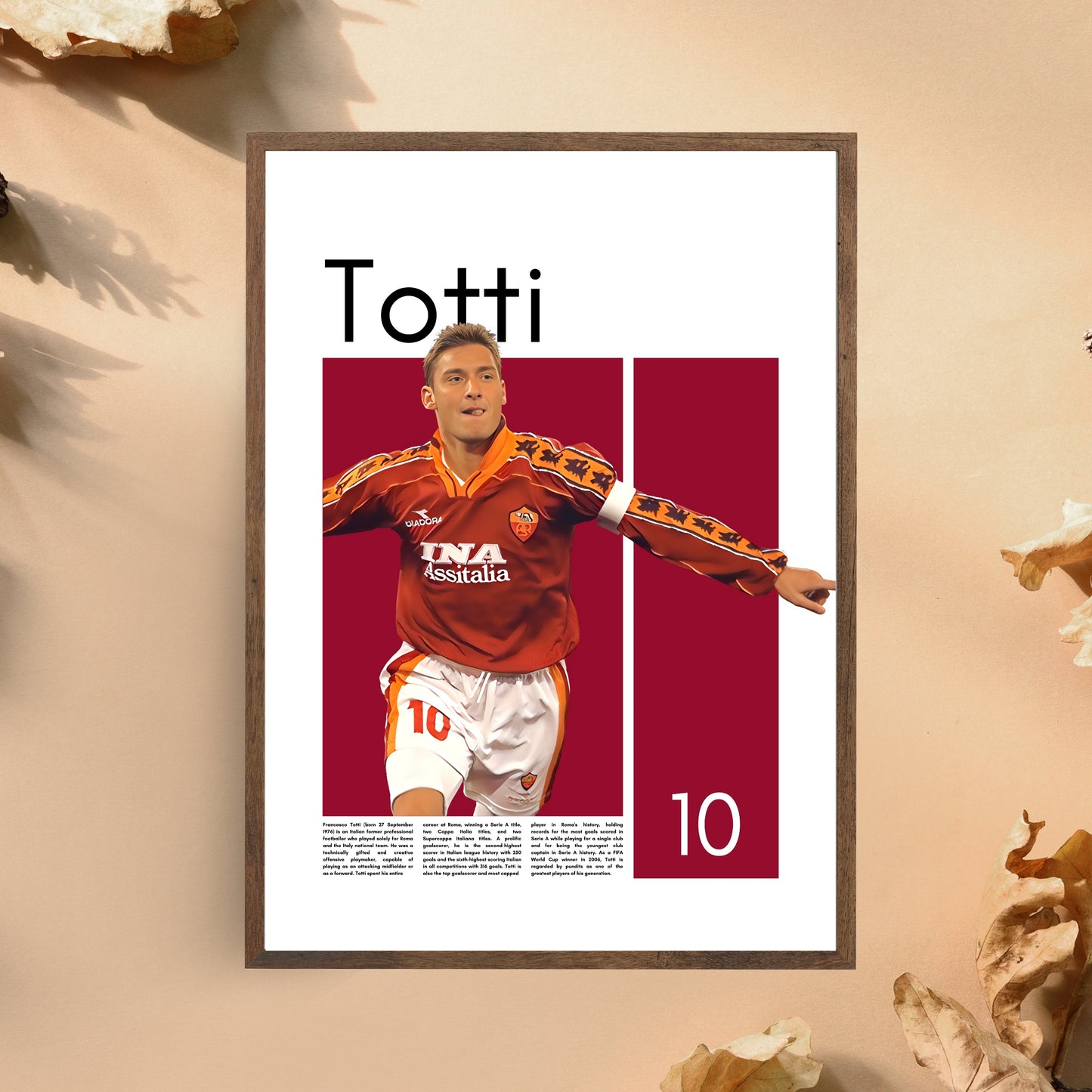 Francesco Totti AS Rom – High-Quality Football Print for Home Decor