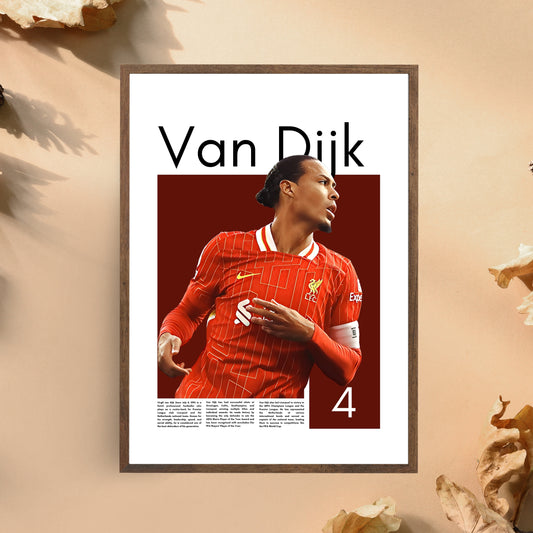 Virgil van Dijk FC Liverpool – High-Quality Football Print for Home Decor