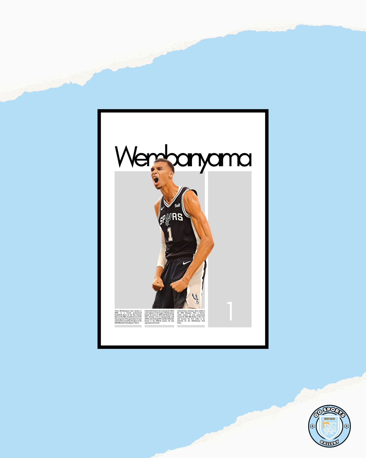 Victor Wembanyama Wall Art – Digital Download | Instant Printable Sports Art