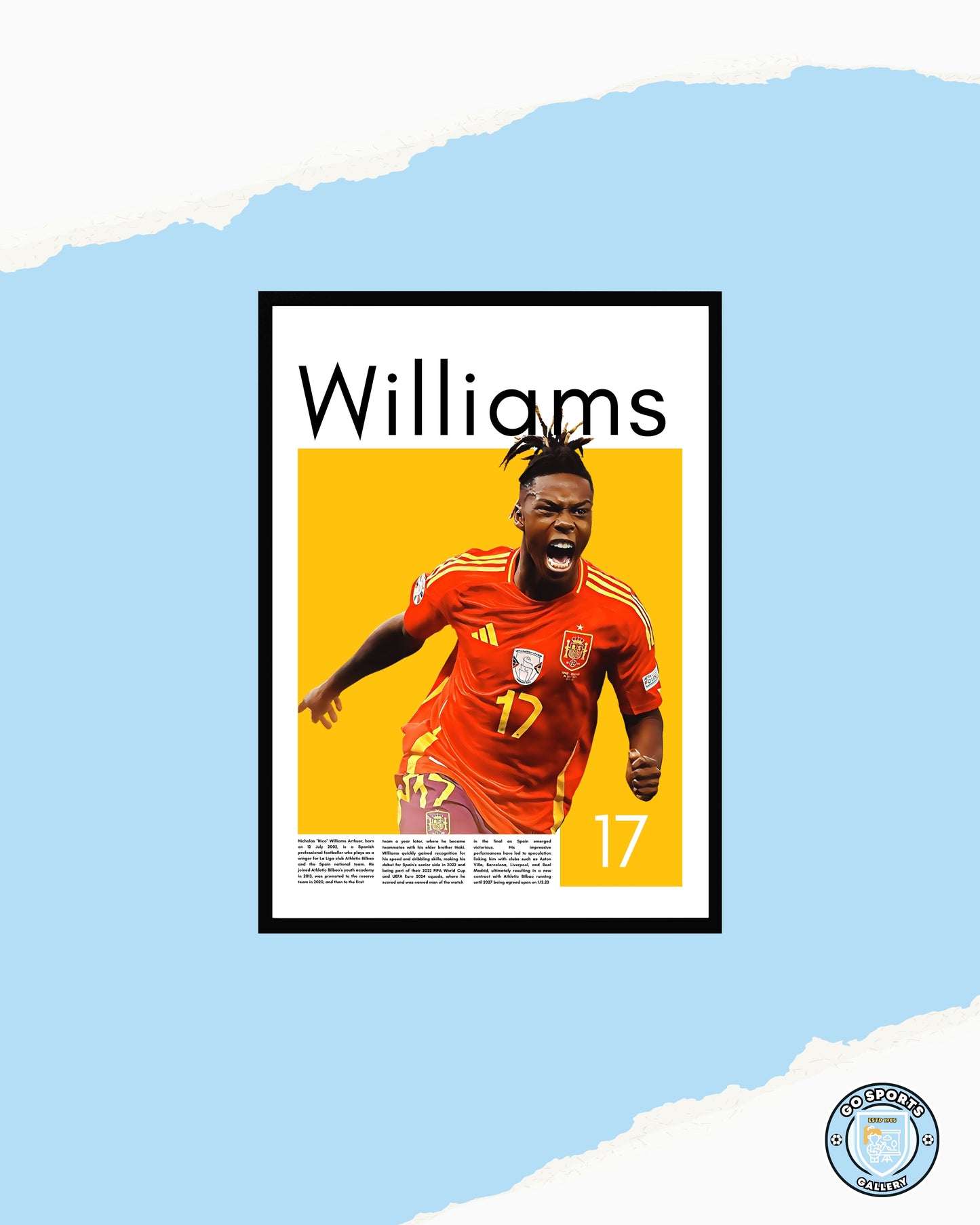 Nico Williams Wall Art – Digital Download | Instant Printable Sports Art