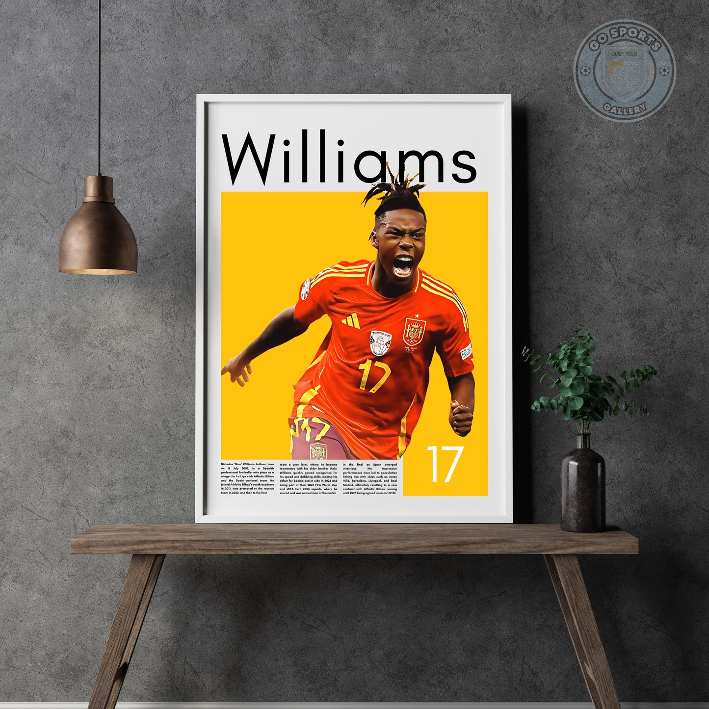 Nico Williams Wall Art – Digital Download | Instant Printable Sports Art