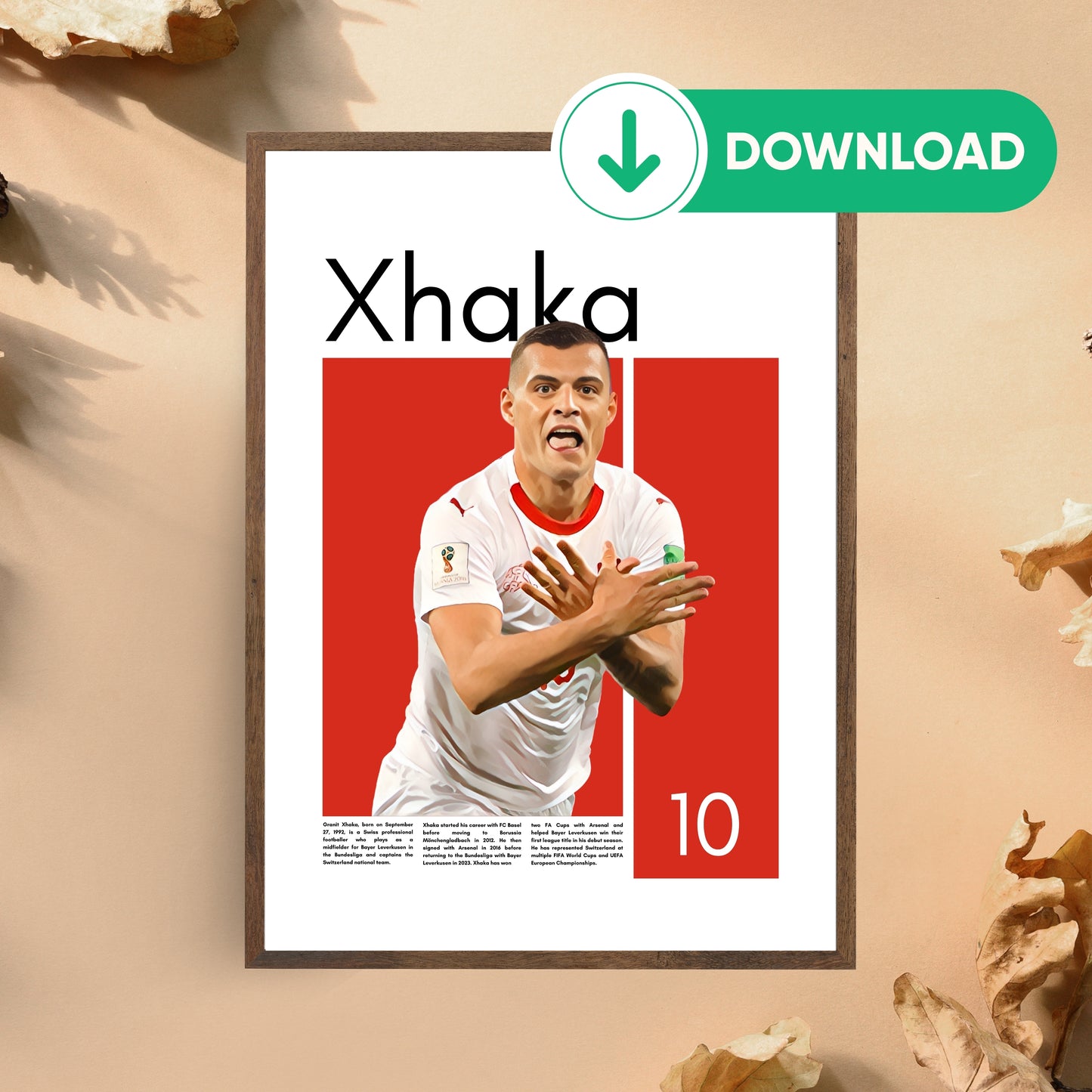 Granit Xhaka Wall Art – Digital Download | Instant Printable Sports Art