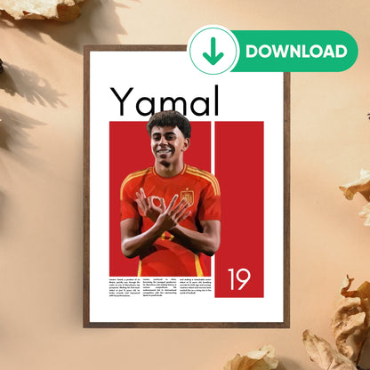 Lamine Yamal Wall Art – Digital Download | Instant Printable Sports Art