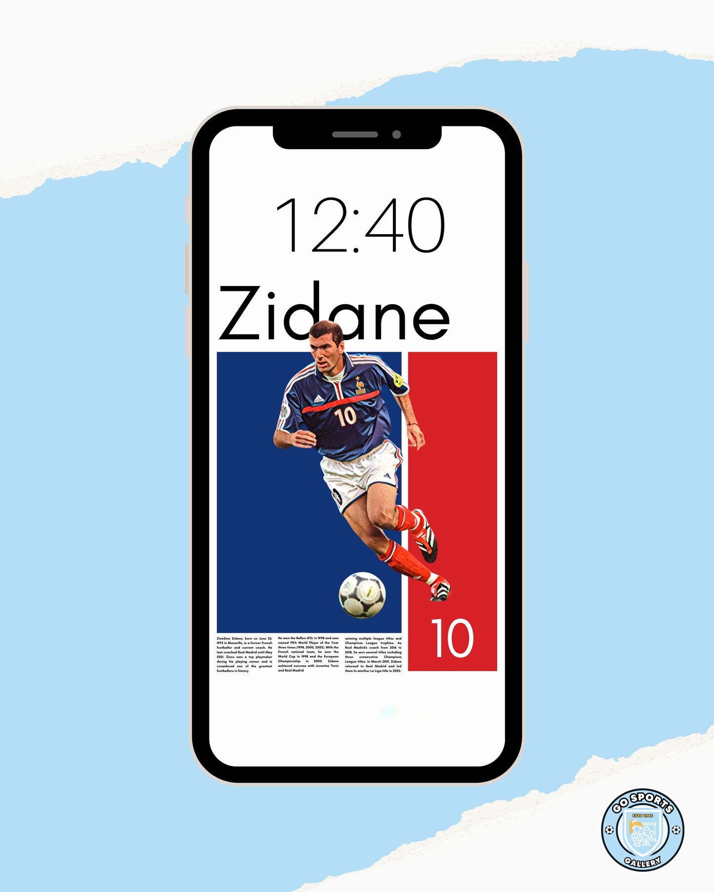 Zinédine Zidane Wall Art: Instant Digital Download