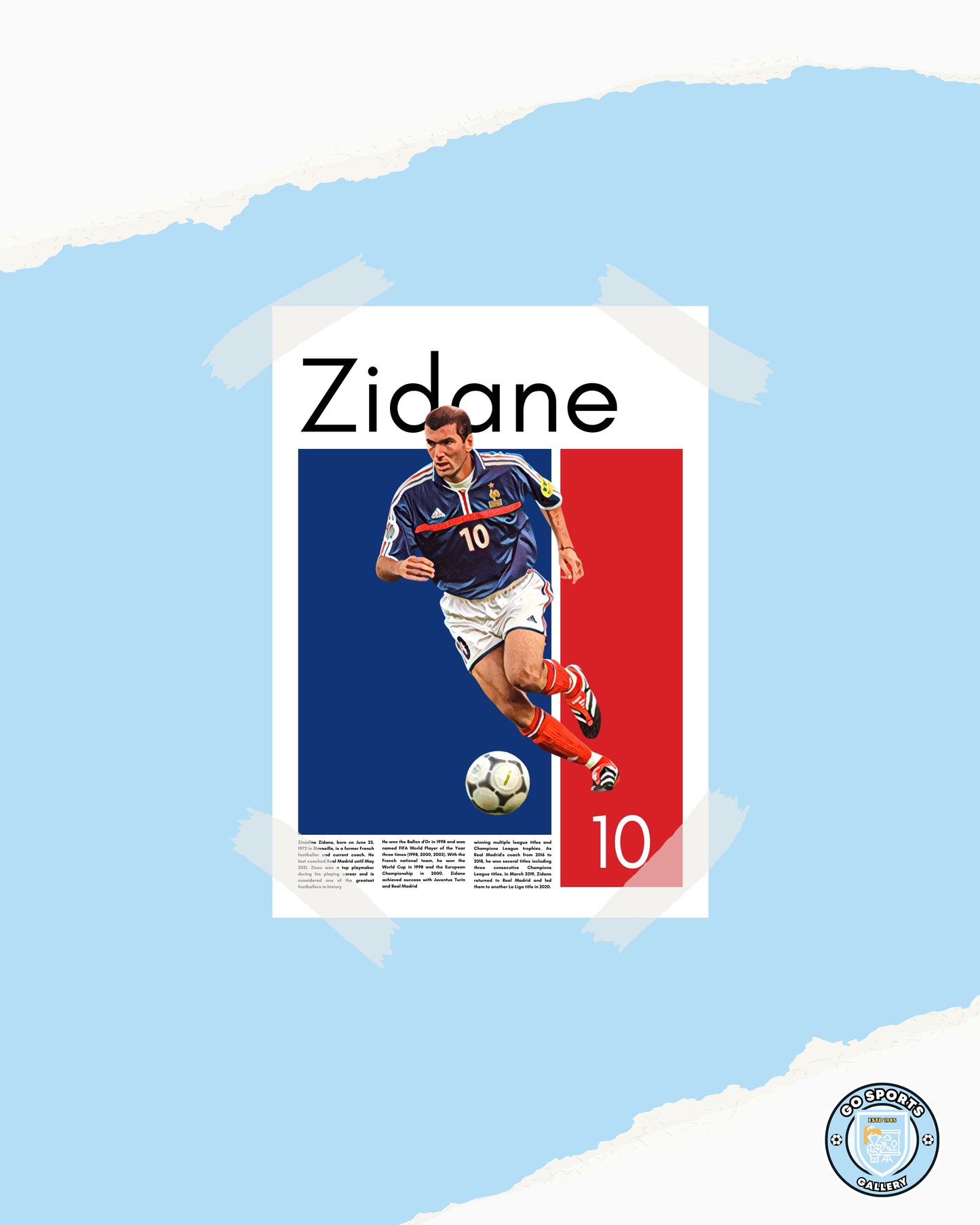 Zinédine Zidane Wall Art: Instant Digital Download