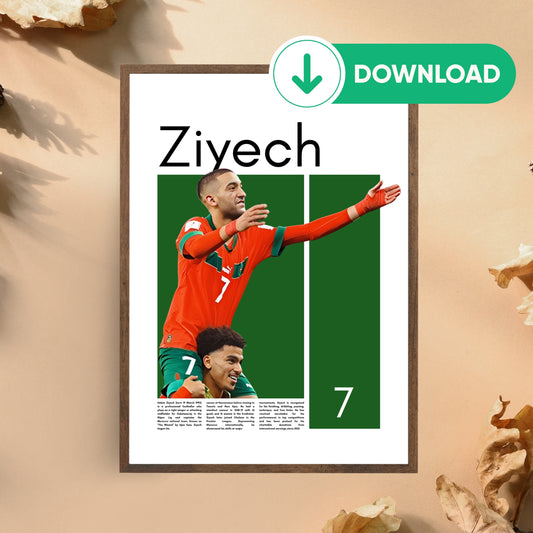 Hakim Ziyech Wall Art – Digital Download | Instant Printable Sports Art