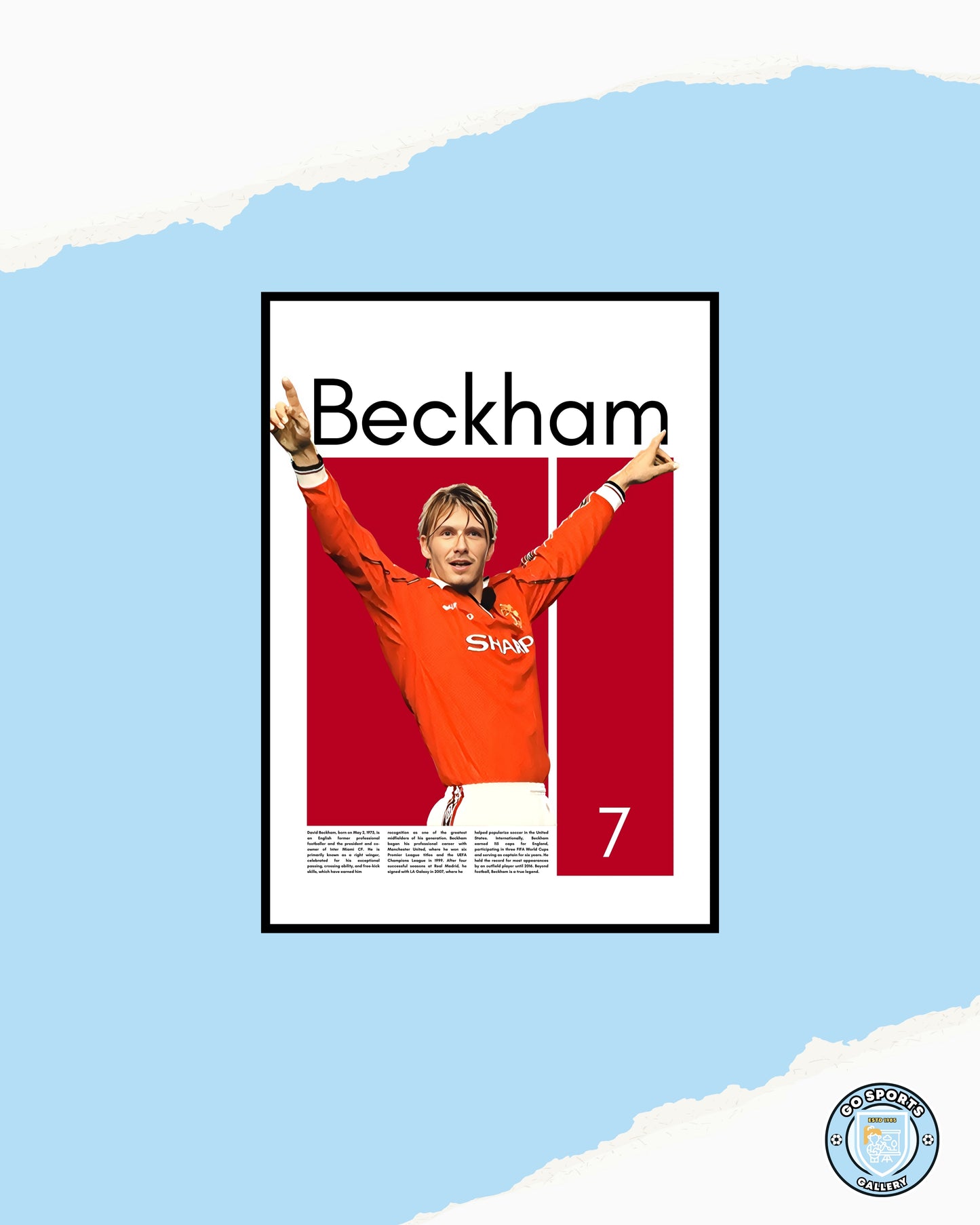 David Beckham Manchester United – High-Quality Football Print for Home Decor