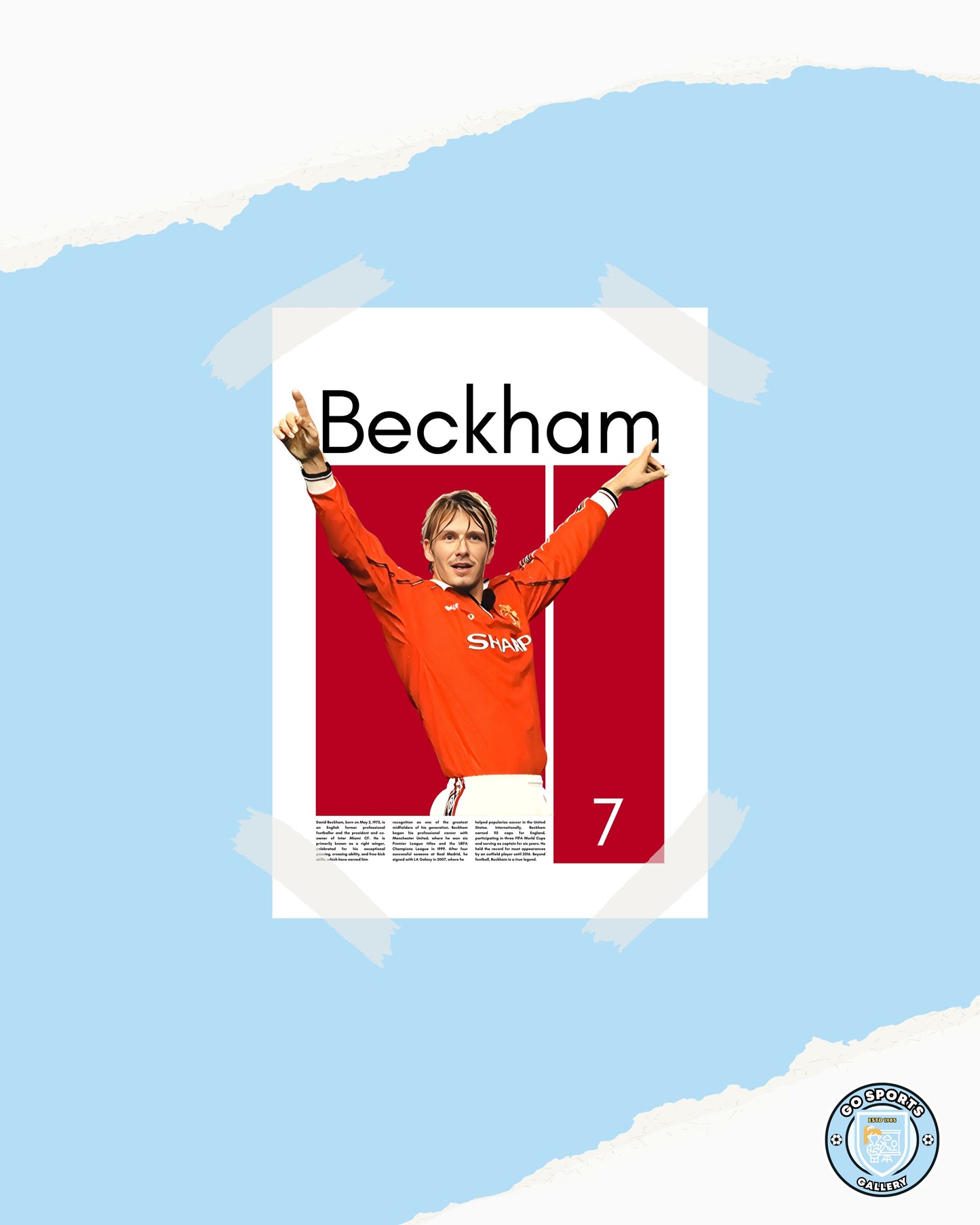 David Beckham Manchester United – High-Quality Football Print for Home Decor