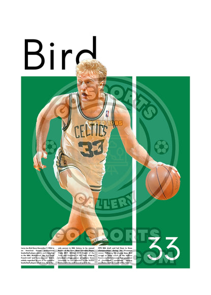 Larry Bird Wall Art – Digital Download | Instant Printable Sports Art